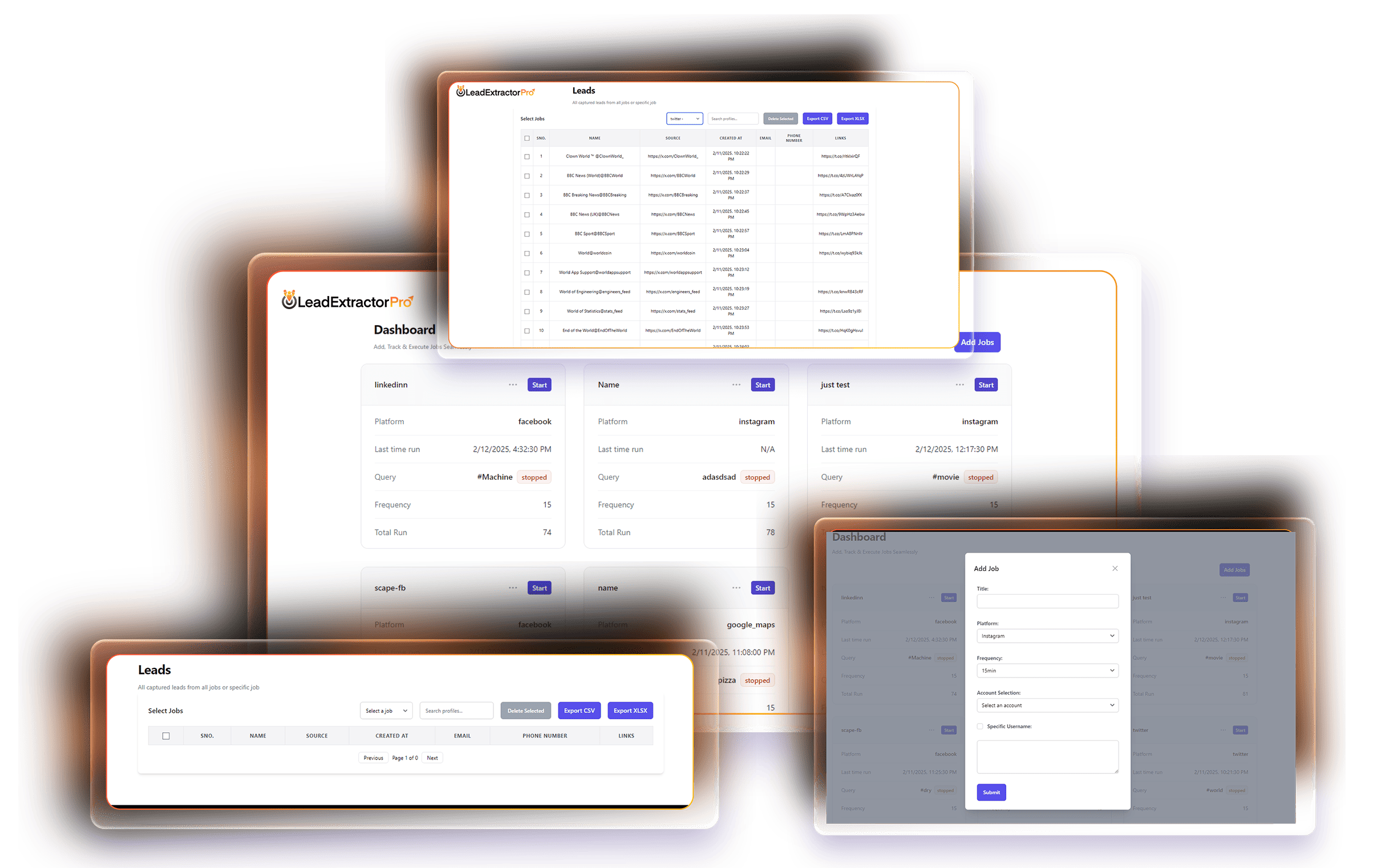 LeadExtractorPro Dashboard